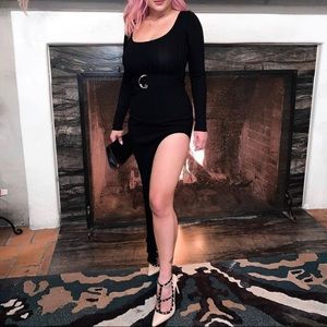 Asymmetrical Ribbed Dress